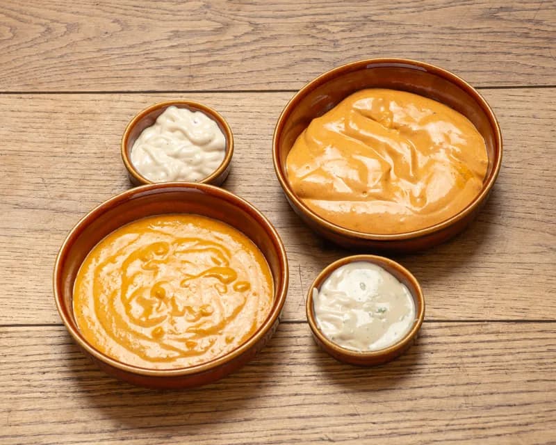 Zamzam Signature Soßen – vier hausgemachte Soßen in Tonschalen